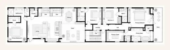 Second level floor plan — 437 Heliotrope, Corona del Mar