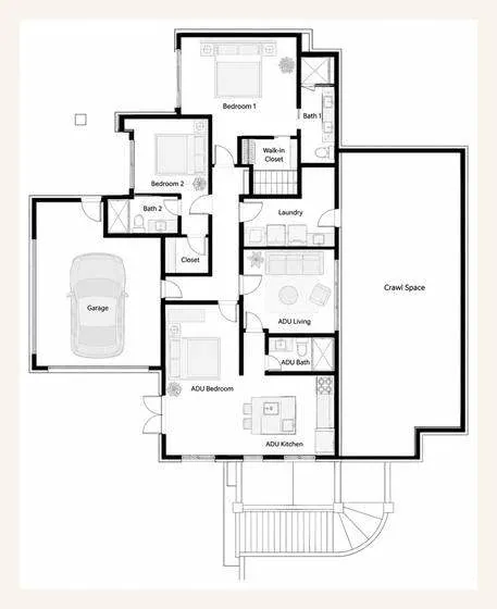 Lower level floor plan — 31562 Mar Vista, Laguna Beach