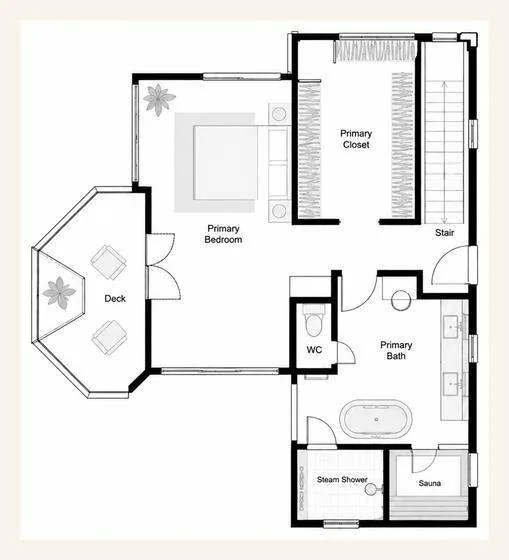 Upper level floor plan — 31562 Mar Vista, Laguna Beach
