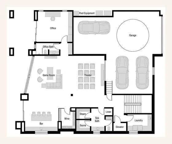 Lower level floor plan — 5 Oceanfront, Dana Point