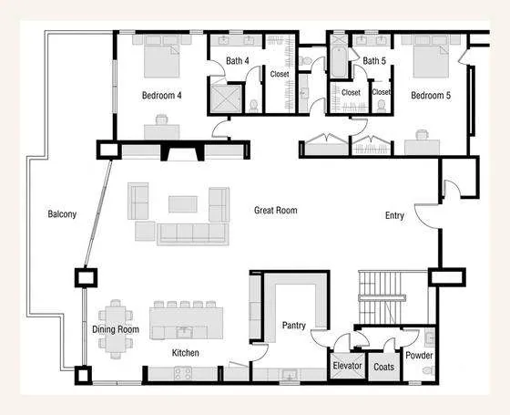 Entry level floor plan — 5 Oceanfront, Dana Point